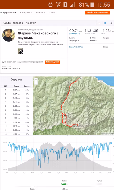 Трек из Strava
